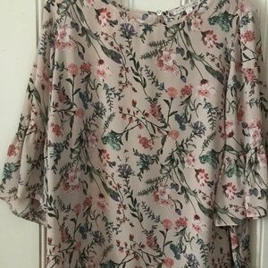 XL pink floral blouse